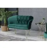 Set canapea Viena Homs textil verde-auriu,30703