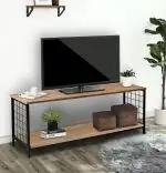 Comoda tv cu picioare metal Homs 120 cm, nuc-negru,W0024
