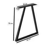 Set picioare masa metal, Homs , Negru 42x70 cm,w0055