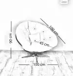 Fotoliu rotativ 360 grade,tapitat cu stofa si picioare metalice,rotund,homs,seria B-120,20027