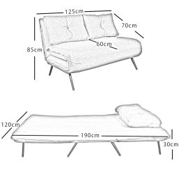 Canapea extensibilă 2 locuri, Sidney, Homs portacaliu,20037