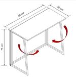 Masa  pliabil cu cadru metalic Homs  seria A660,80 x 50 x 72 cm,W007