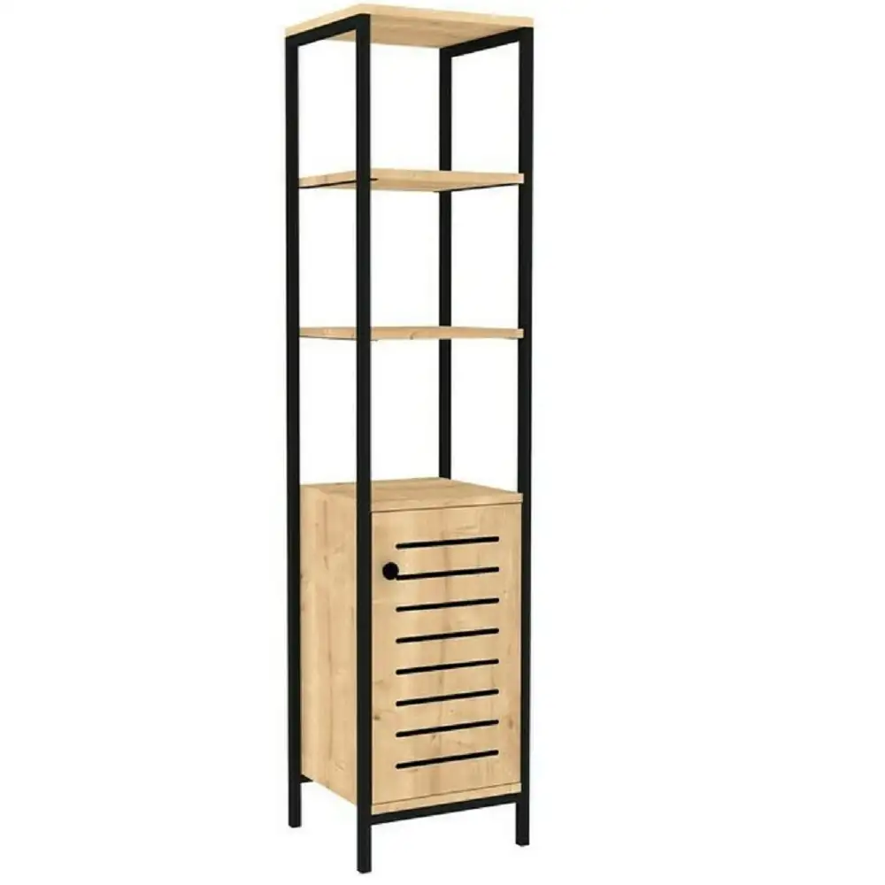 Dulap baie Gala,culoare nuc si negru,162 cm