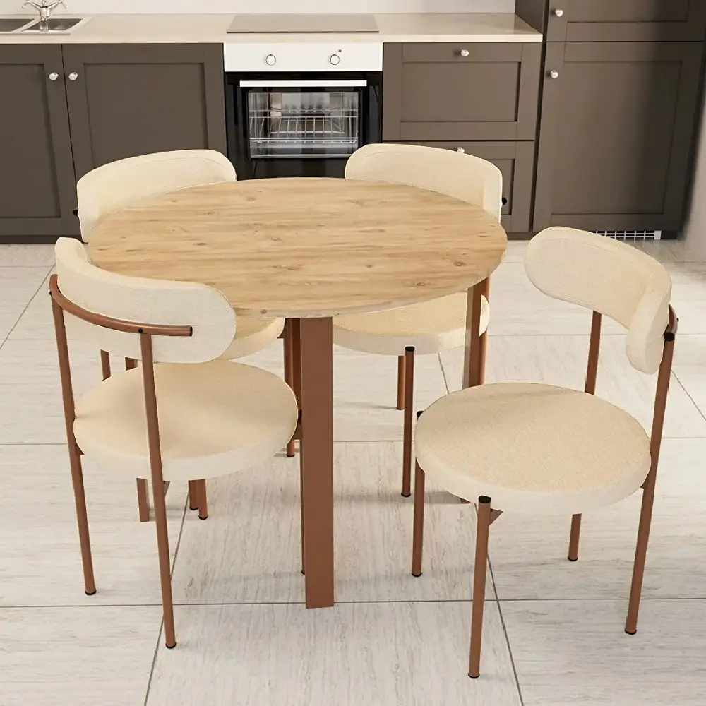 Masa bucatarie Onita rotund culoare nuc,R 90cm
