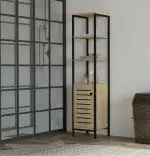 Dulap baie Gala,culoare nuc si negru,162 cm