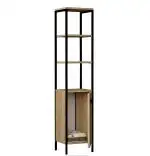 Dulap baie Gala,culoare nuc si negru,162 cm