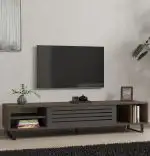 Comoda tv Maira pentru living culoare nuc si antracit 160 cm