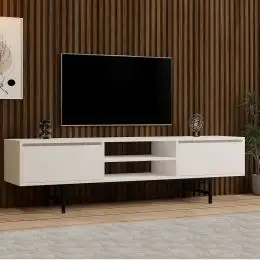 Comoda tv Angelyn pentru living culoare alb,180 cm