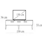 Comoda tv cu semineu Karena, culoare alb,150 cm