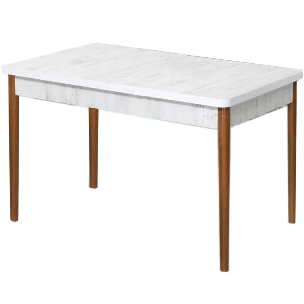 Masa bucaterie Brigitte,culoare bej si nuc, 120 cm