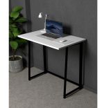 Masa  pliabil cu cadru metalic Homs  seria A660,alb-negru,80 x 50 x 72 cm,W008