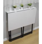 Masa  pliabil cu cadru metalic Homs  seria A660,alb-negru,80 x 50 x 72 cm,W008