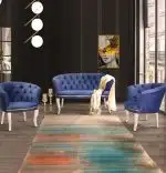 Set canapea Milano Relax Homs textil albastru