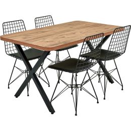 Masa bucatarie texturata, nuc-negru,120x70x75 cm,60124