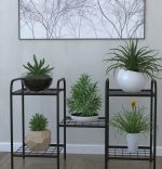 Etajera metal pentru flori 5 rafturi Decor Homs 95 x 60 x 31 cm, negru
