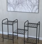 Etajera metal pentru flori 5 rafturi Decor Homs 95 x 60 x 31 cm, negru