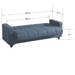 Canapea extensibila cu lada de depozitare 215 cm,gri
