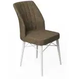Set masa si 6 scaune colare masa marmurat bej scaune tapitat maro