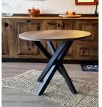 Masa rotunda si picior de masă din metal blat 90 cm