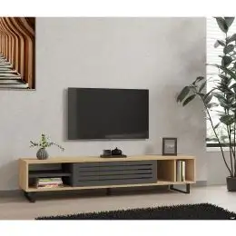 Comoda TV, Safir Homs, stejar/gri antracit, 35 x 160 x 40, PAL