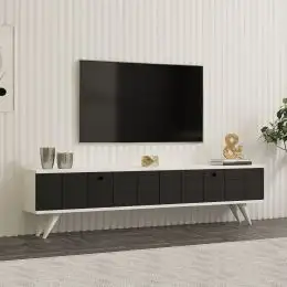 Comoda tv Particia culoare antracit si alb 160cm
