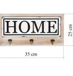Cuier hol cu 3 agatatori din lemn Home Homs, 35 x 25 cm, maro rustik