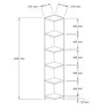 Biblioteca Porto colt culoare nuc si antracit 160cm