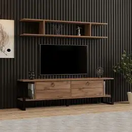 Set comoda tv Melisa pentru living culoare stejar 160 cm