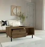 Masuta cafea Nando cu sertar ,pentru living,culoare nuc 100 cm