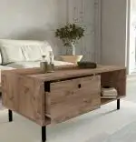 Masuta cafea Nando cu sertar ,pentru living,culoare nuc 100 cm