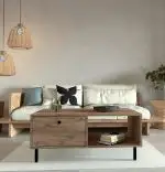 Masuta cafea Nando cu sertar ,pentru living,culoare nuc 100 cm