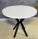 Masa bucatarie mdf rotund culoare alb,R70 X 75 cm