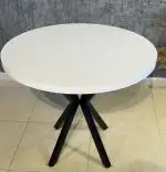 Masa bucatarie mdf rotund culoare alb,R70 X 75 cm