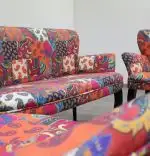 Canapea 2 persoane cocktail Relax Homs textil portocaliu