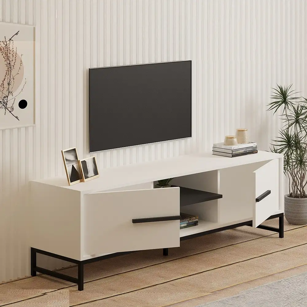 Comoda tv Monaco pentru living culoare alb 160 cm