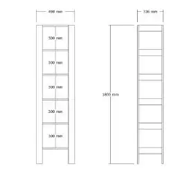 Biblioteca Trudy culoare alb,180 cm