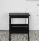 Scara taburet din lemn, 2 trepte culoare  negru,45 cm