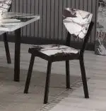 Set masa extensibila cu 6 scaune tapitate Rosia, sticla,170 cm