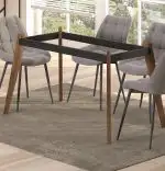 Cadru masa, pentru dining si bucatarie, din metal si lemn 110 cm
