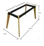 Cadru masa, pentru dining si bucatarie, din metal si lemn 110 cm