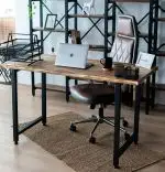Masa bucatarie  lemn,Solid Wood, natural-negru,140x60x75 cm, 30077