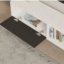 Comoda TV, Funda, alb si antracit, 120 cm