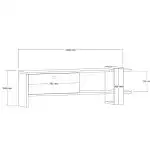 Comoda TV, Funda, alb si antracit, 120 cm