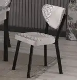 Set masa extensibila cu 6 scaune tapitate Rosia, sticla,170 cm