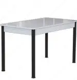 Set masa cu 4 scaune Bella, bucatarie, alb si negru, 120 cm