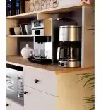 Set mobilier bucatarie Loura, alb si nuc