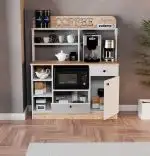 Set mobilier bucatarie Loura, alb si nuc