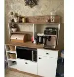 Set mobilier bucatarie Loura, alb si nuc