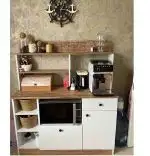 Set mobilier bucatarie Loura, alb si nuc