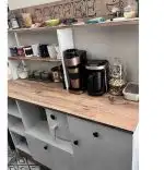 Set mobilier bucatarie Loura, alb si nuc
